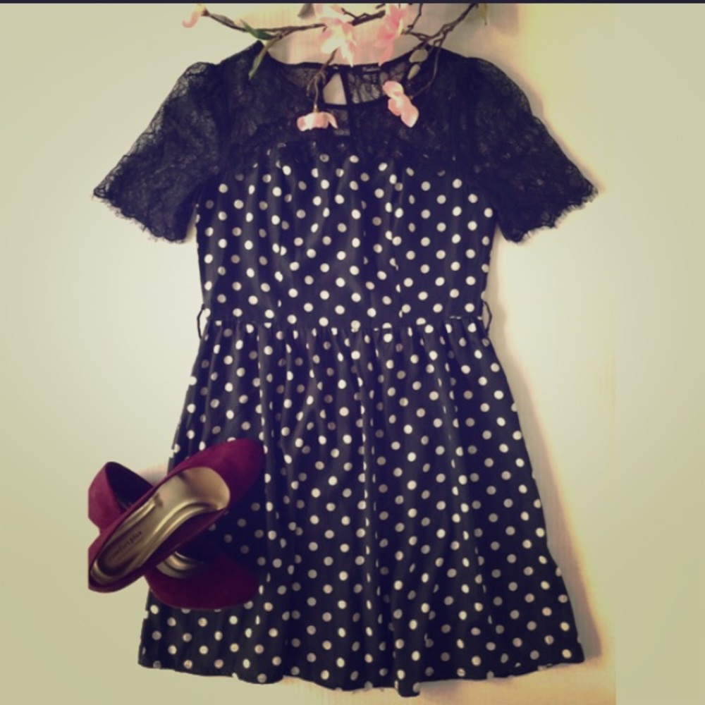 3/$25 Monteau Polka Dot Lace Dress